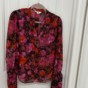 Steve Madden Floral Blouse - Red and Pink
